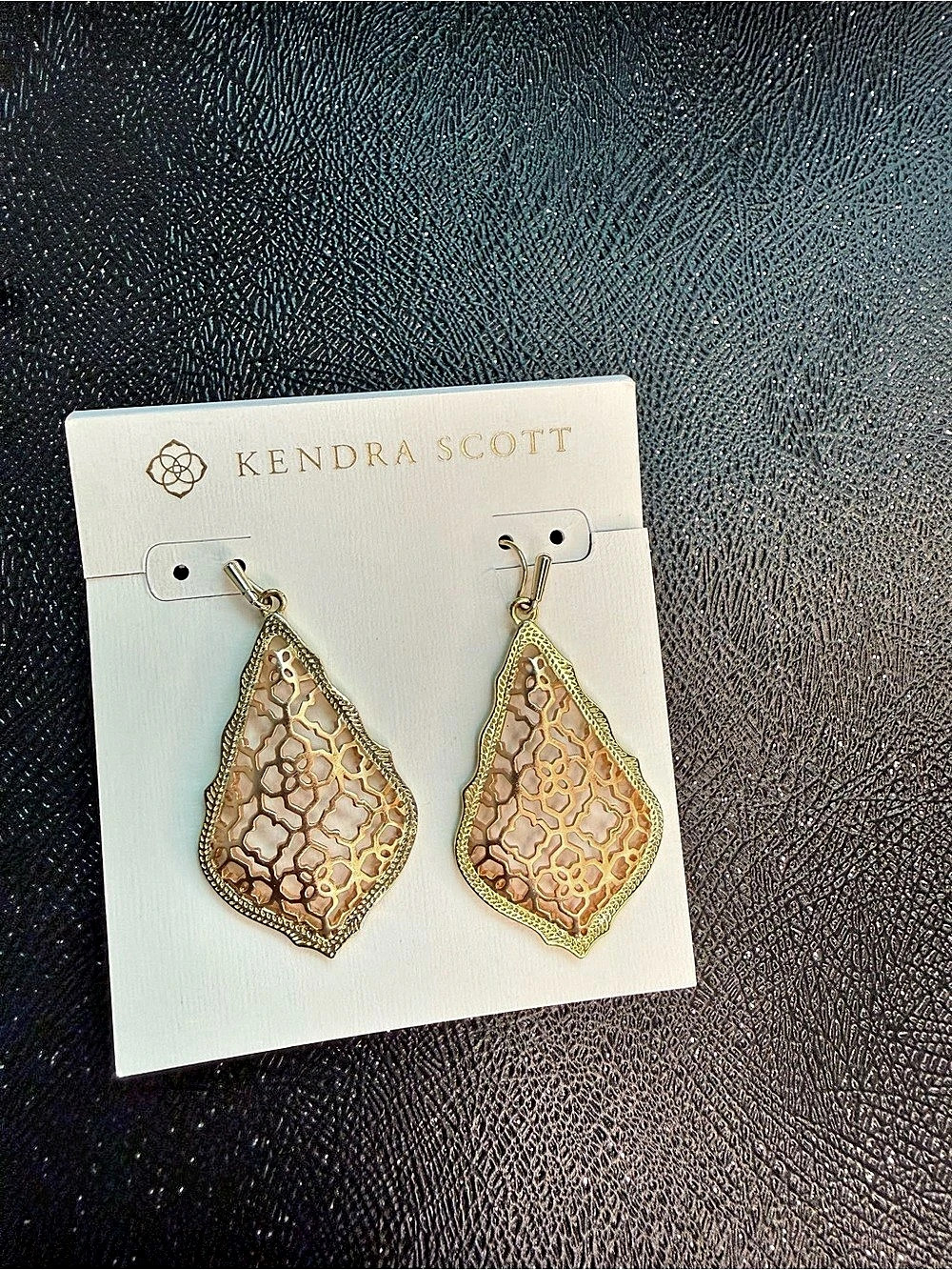 Kendra Scott Gold & Pink Geometric Drop Earrings NWT